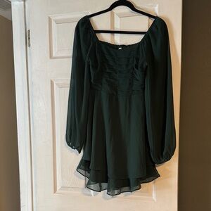 Altar'd State Dark Green Long Sleeve Dress XS